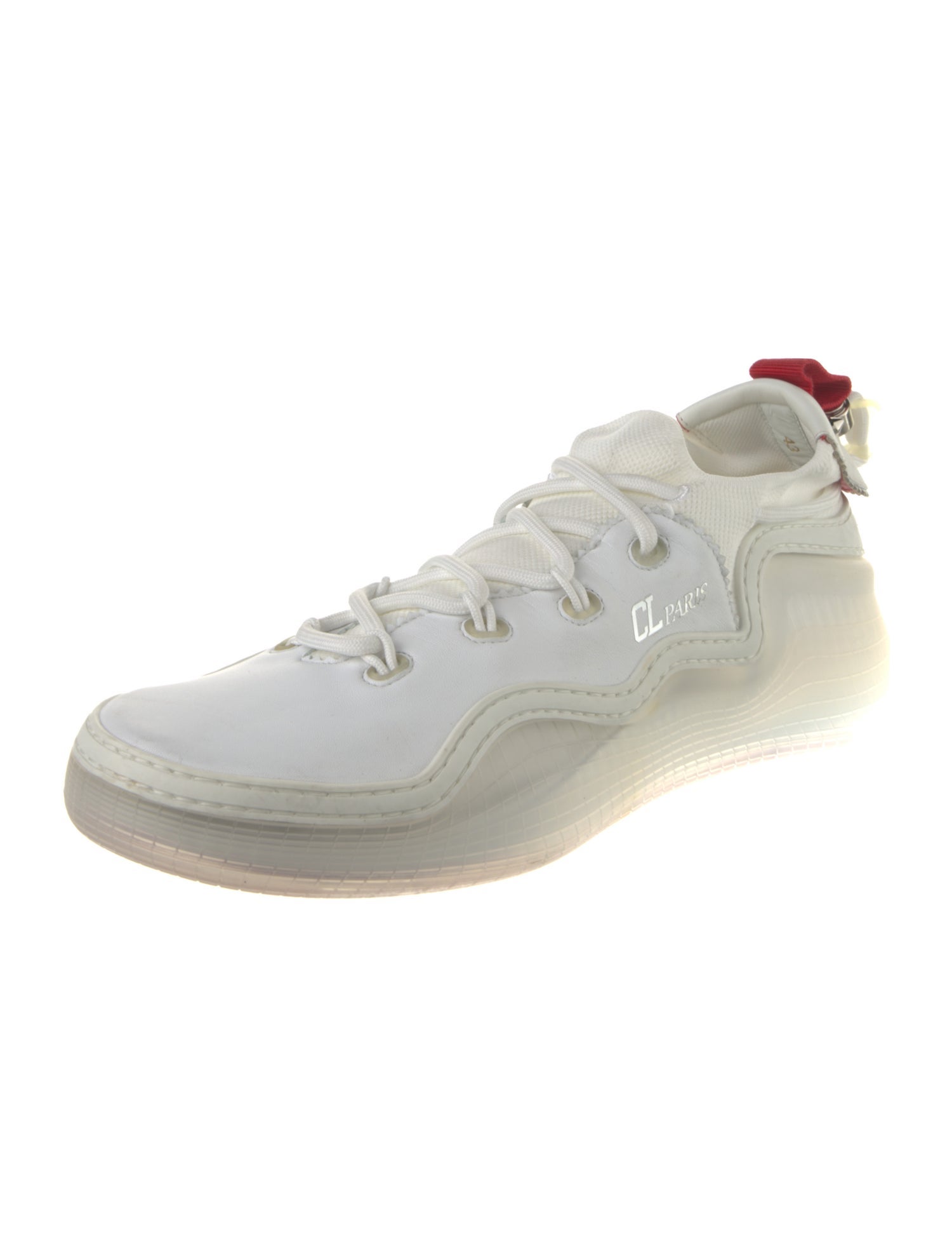 Christian Louboutin Leather Studded Accents Sneakers