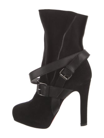 Christian Louboutin Suede Leather Trim Embellishment Boots