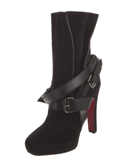 Christian Louboutin Suede Leather Trim Embellishment Boots