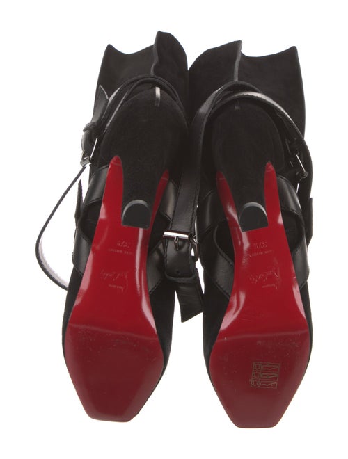 Christian Louboutin Suede Leather Trim Embellishment Boots