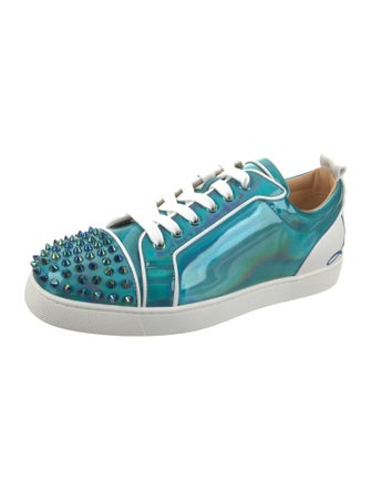 Christian Louboutin Patent Leather Colorblock Pattern Sneakers