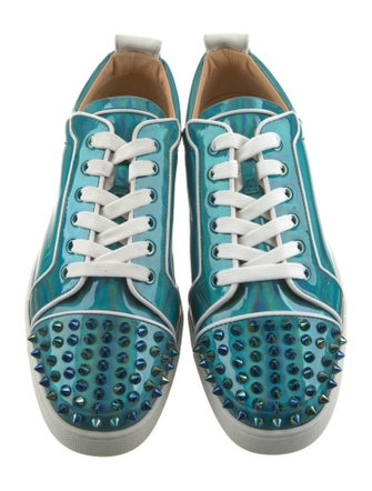 Christian Louboutin Patent Leather Colorblock Pattern Sneakers