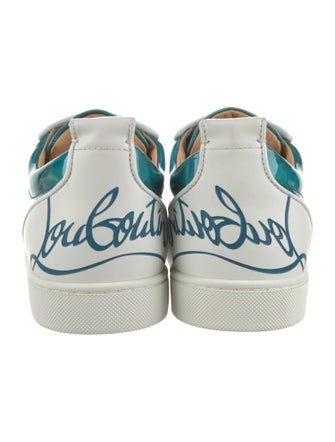 Christian Louboutin Patent Leather Colorblock Pattern Sneakers