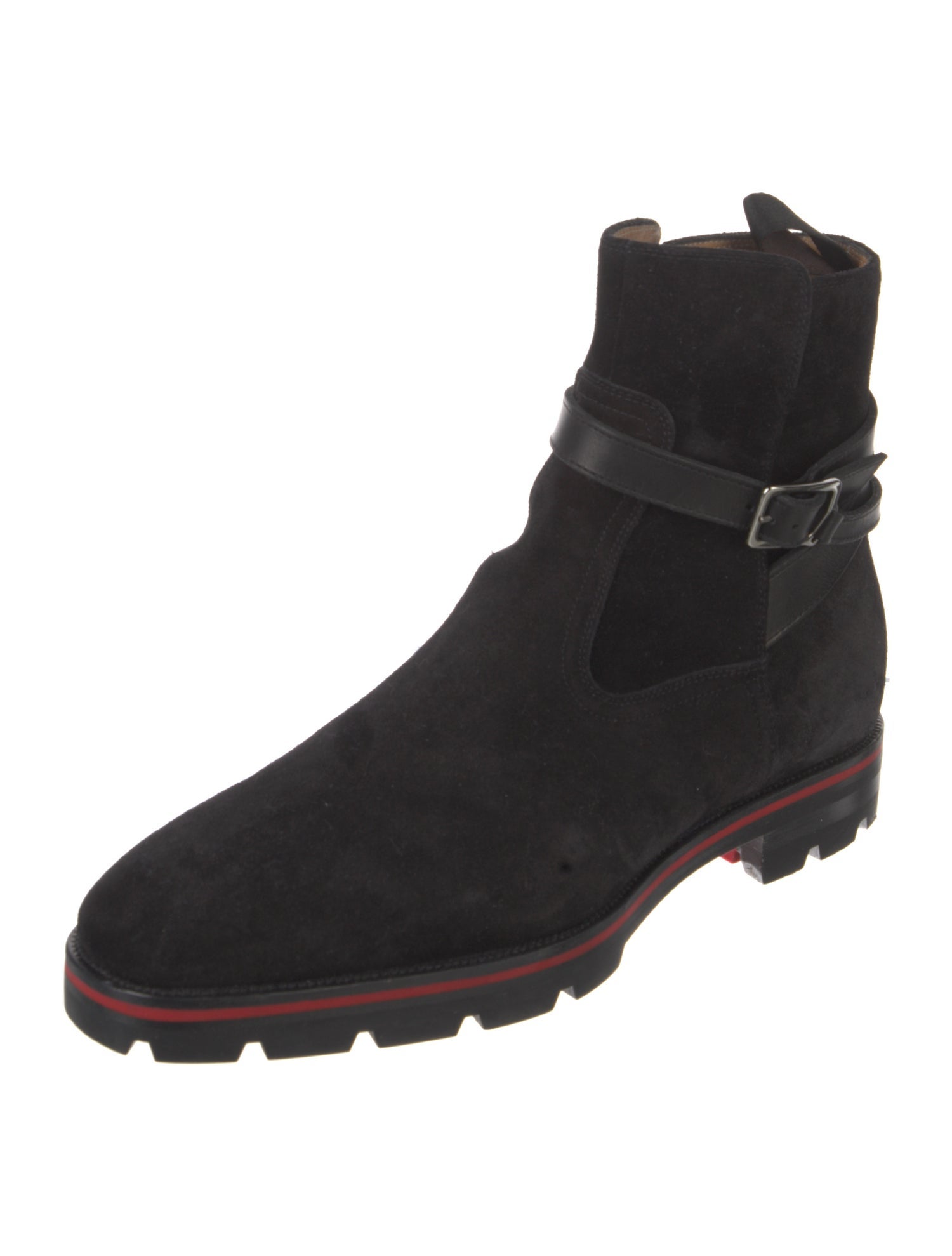 Christian Louboutin Suede Leather Trim Embellishment Boots