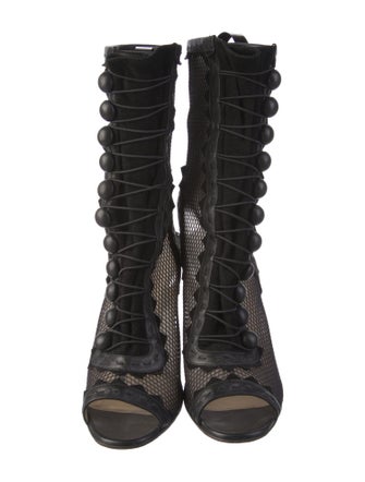 Christian Louboutin Mesh Lace-Up Boots