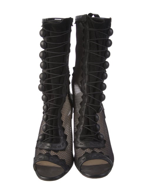 Christian Louboutin Mesh Lace-Up Boots