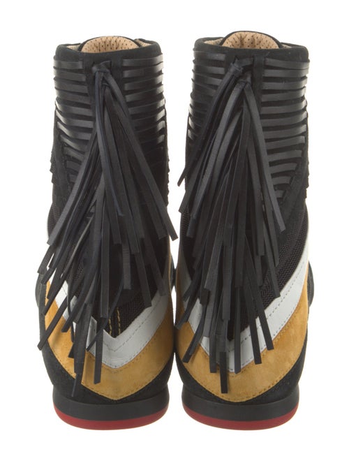 Christian Louboutin Suede Colorblock Pattern Athletic Sneakers