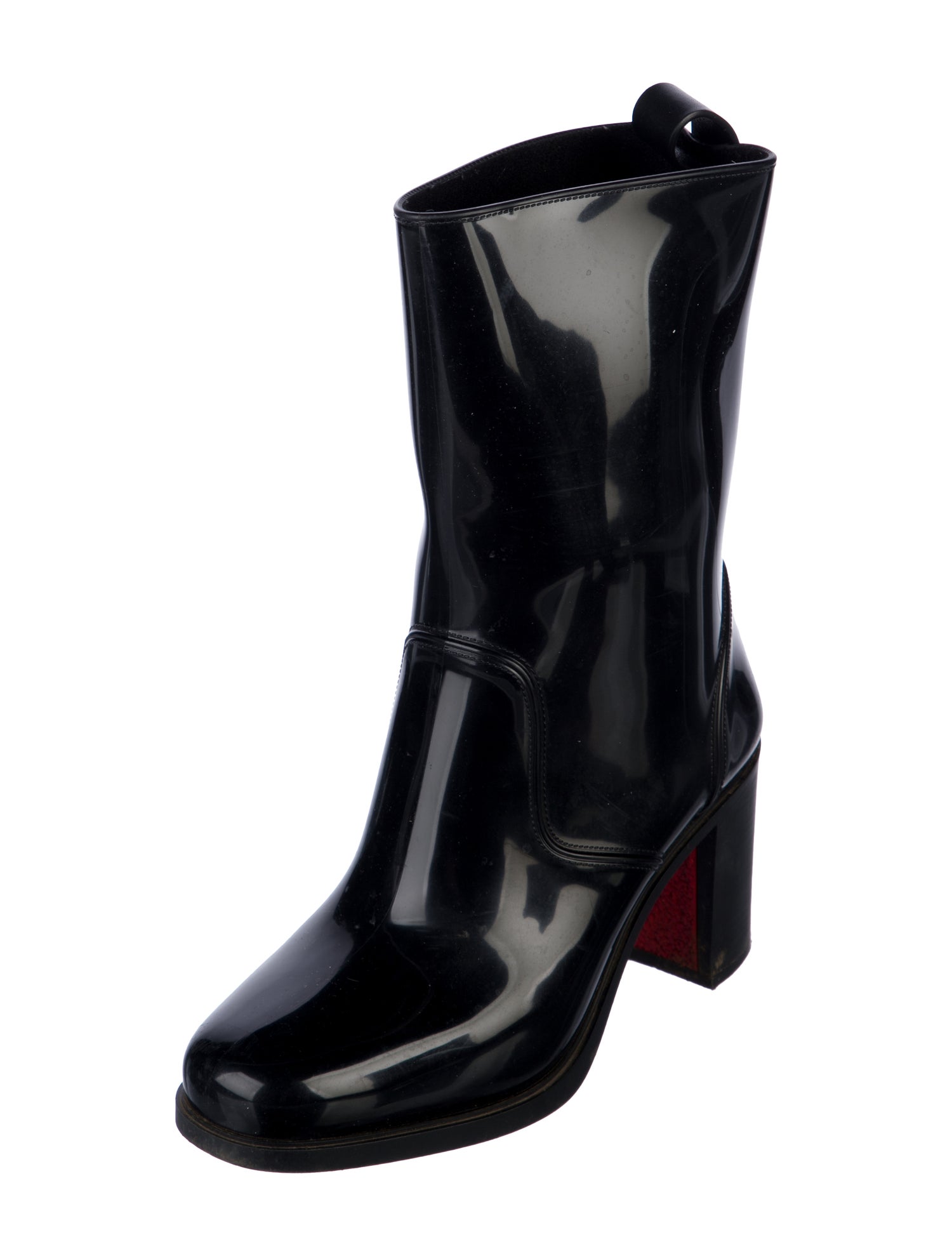 Christian Louboutin Spike Accents Rubber Rain Boots