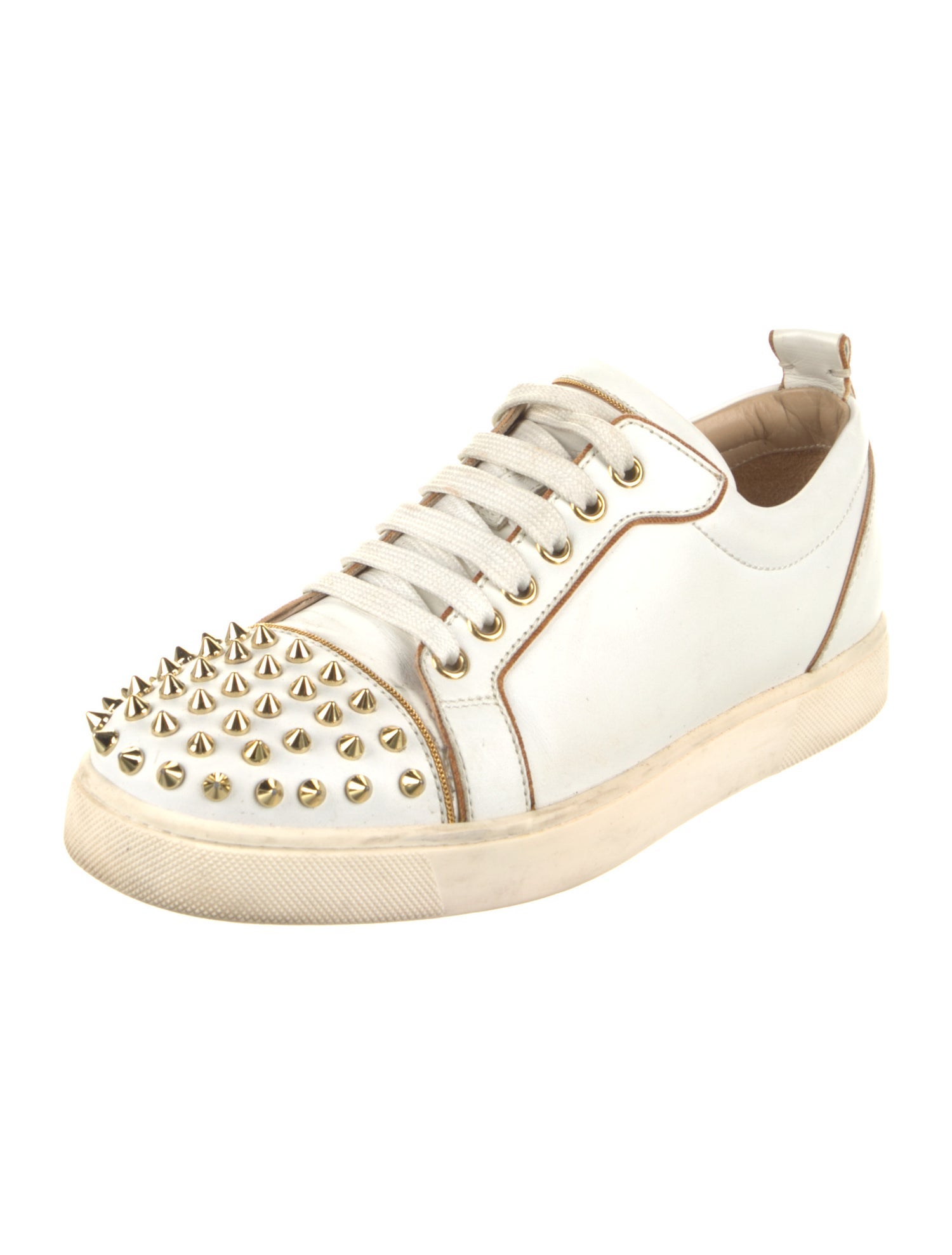 Christian Louboutin Spike Accents Leather Sneakers