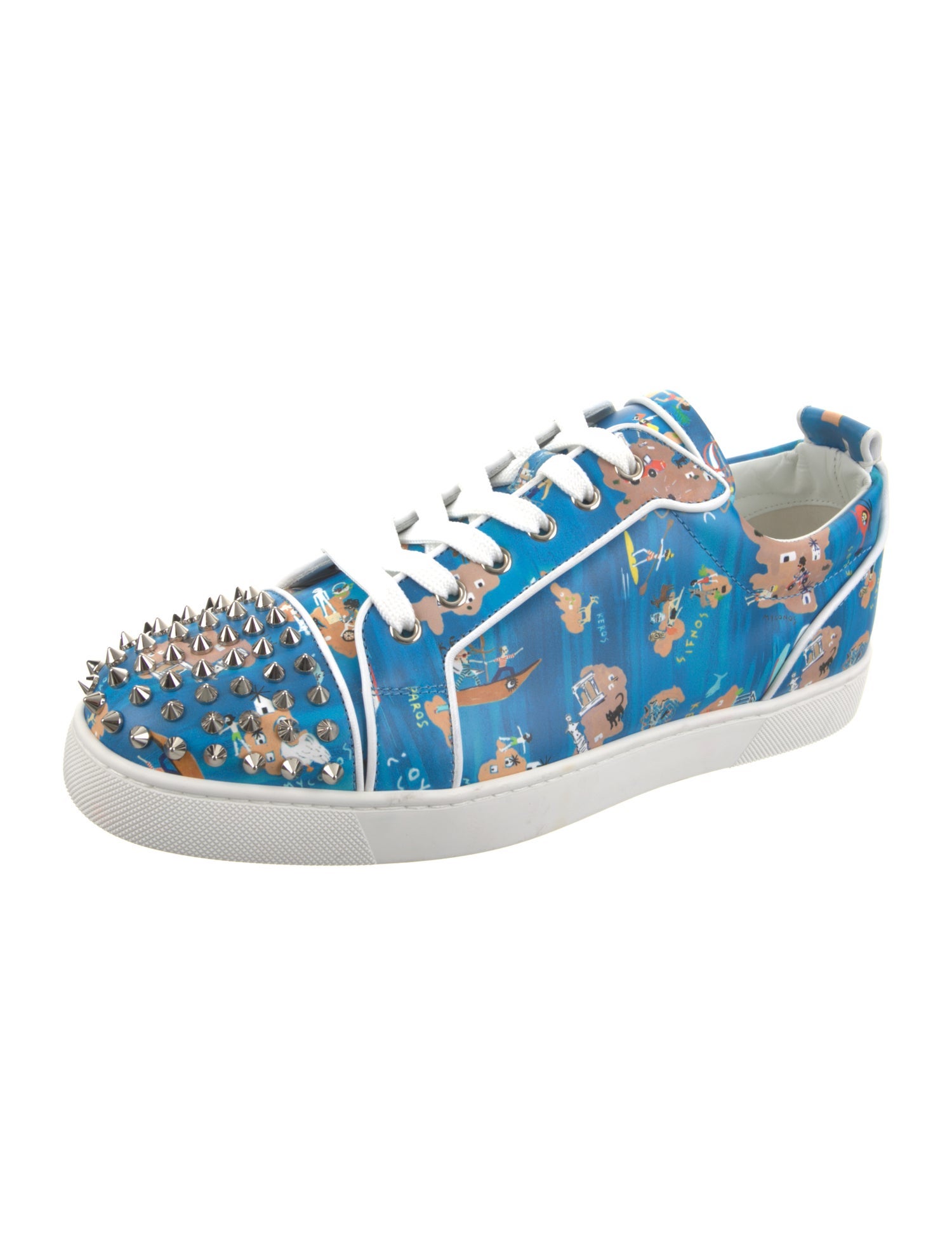 Christian Louboutin Satin Printed Sneakers