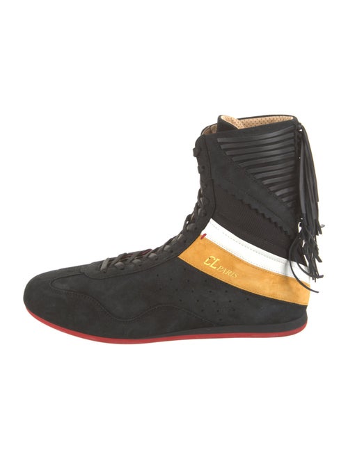 Christian Louboutin Suede Scalloped Accent Athletic Sneakers