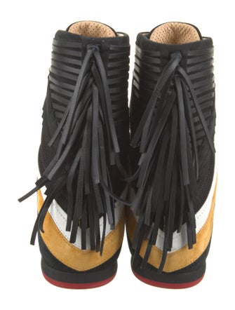 Christian Louboutin Suede Scalloped Accent Athletic Sneakers