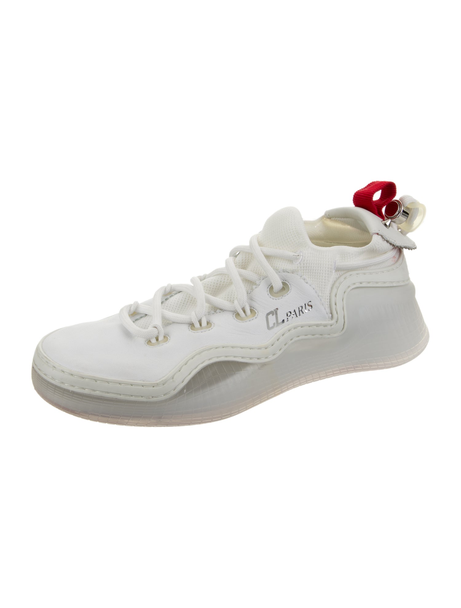 Christian Louboutin Leather Scalloped Accent Sneakers