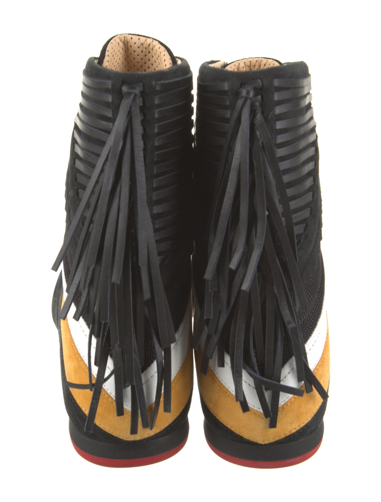 Christian Louboutin Suede Colorblock Pattern Sneakers