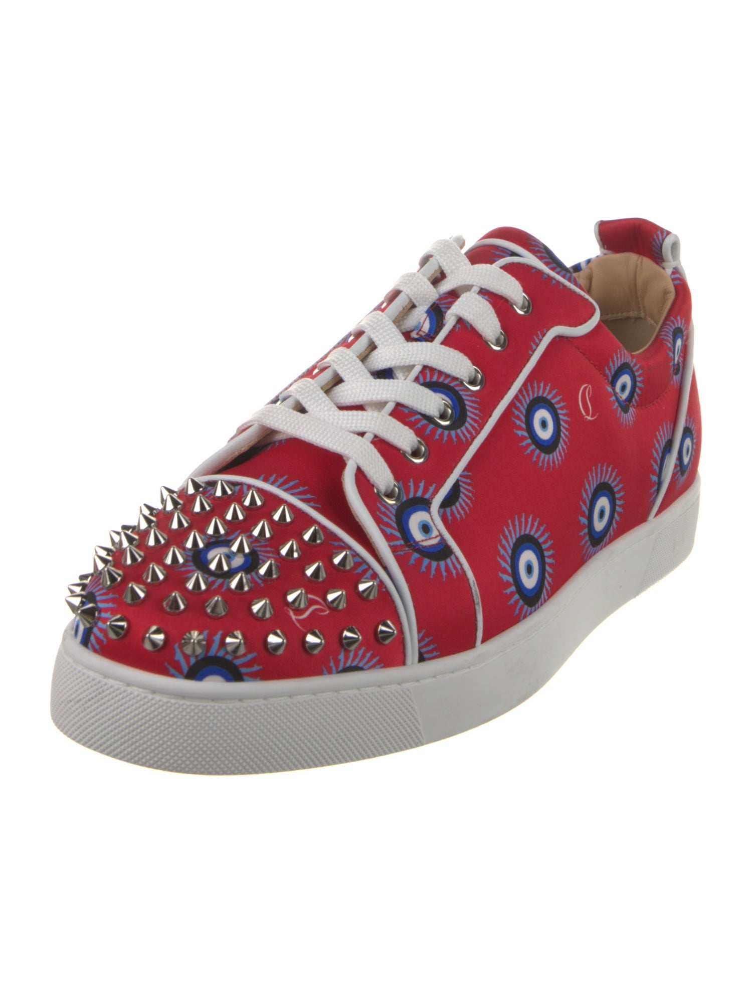 Christian Louboutin Rockstud Accents Satin Sneakers