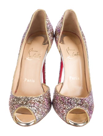 Christian Louboutin Glitter D'Orsay Pumps