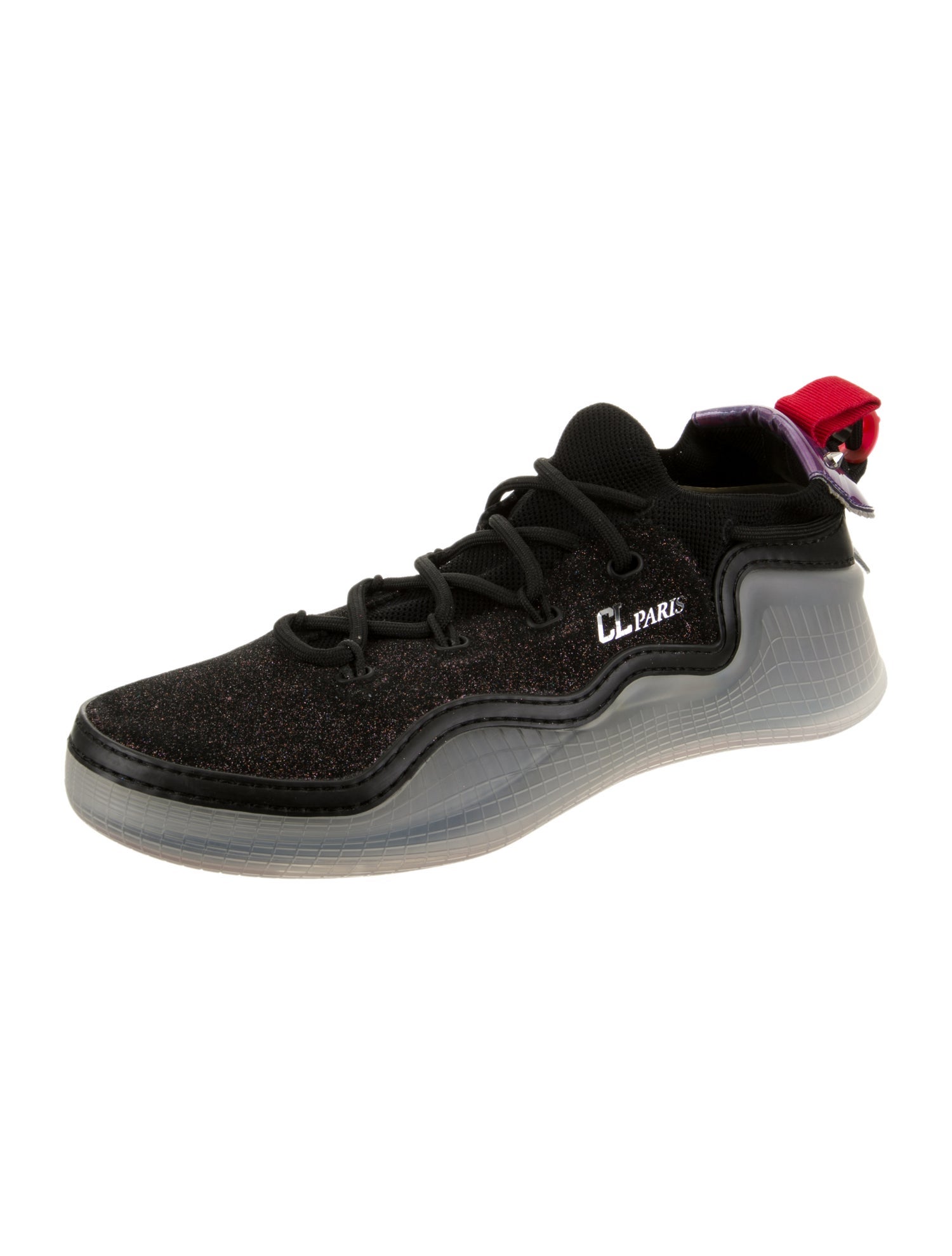 Christian Louboutin Suede Glitter Accents Sneakers