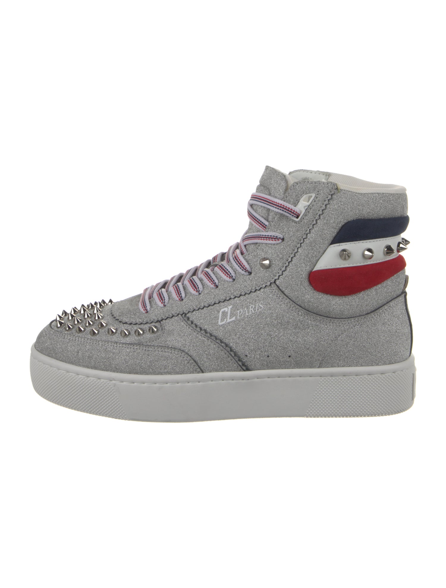 Christian Louboutin Rockstud Accents Glitter Sneakers