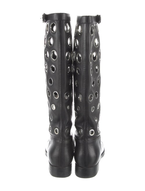 Christian Louboutin Leather Cutout Accent Riding Boots