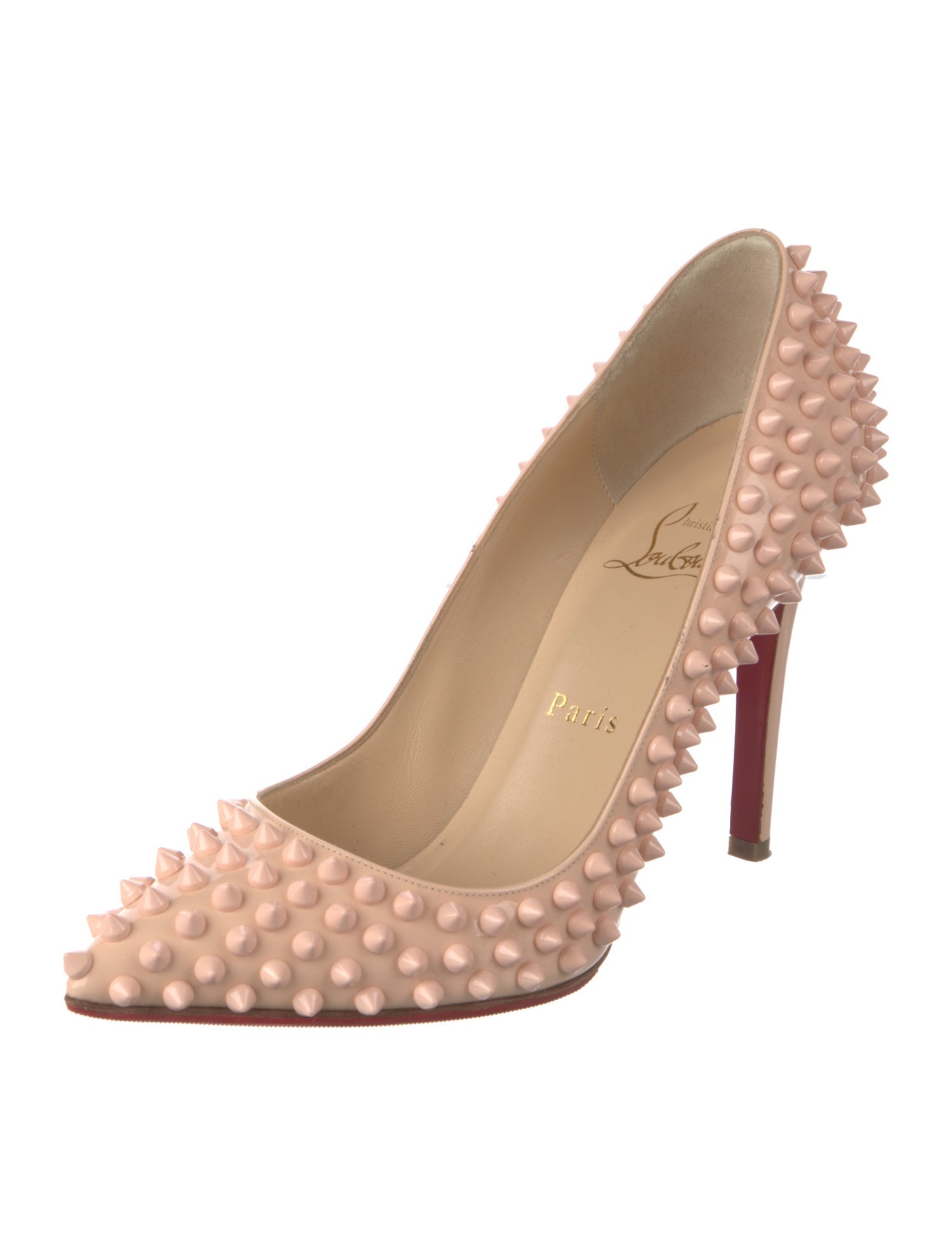 Christian Louboutin Spike Accents Patent Leather Pumps