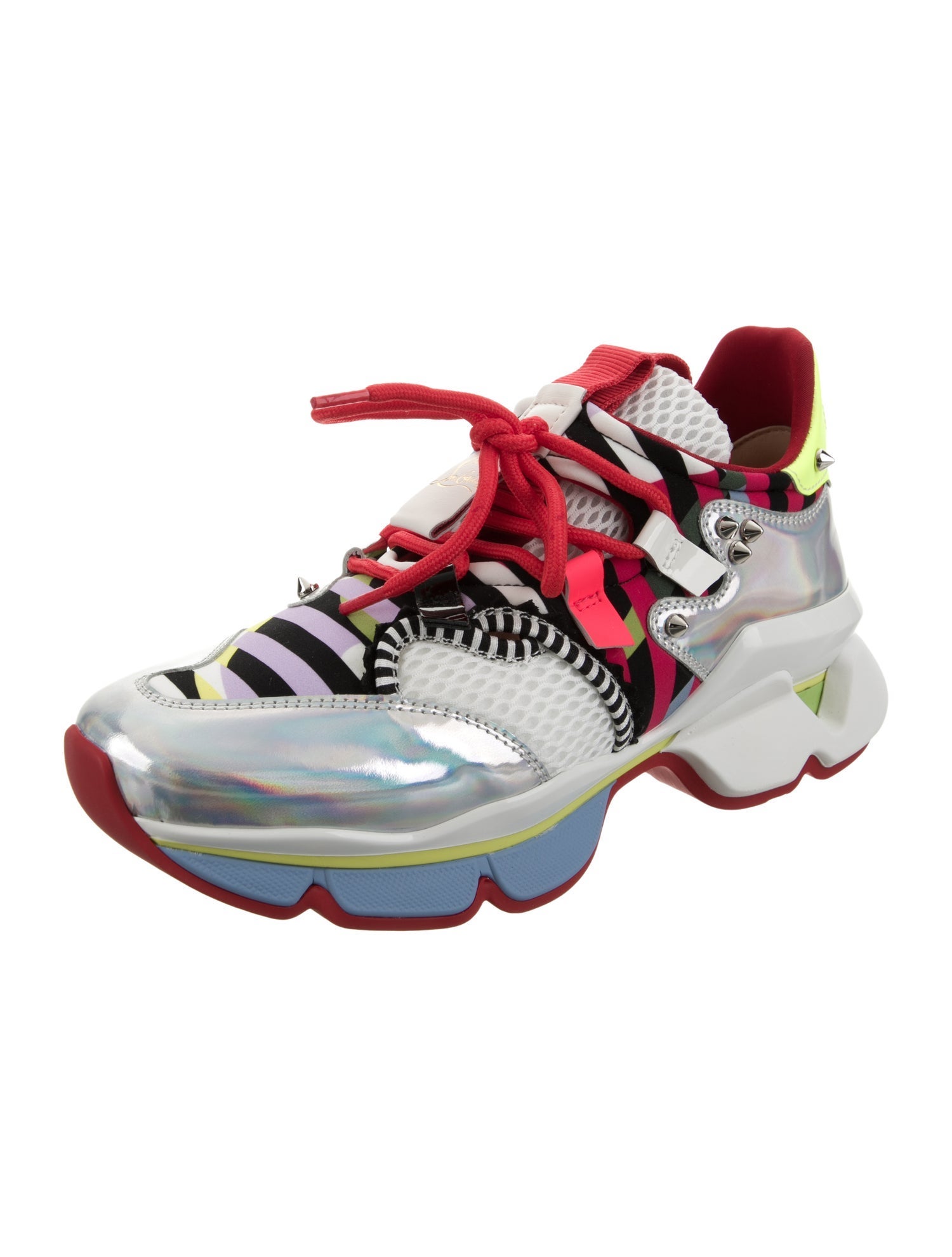 Christian Louboutin Leather Printed Chunky Sneakers