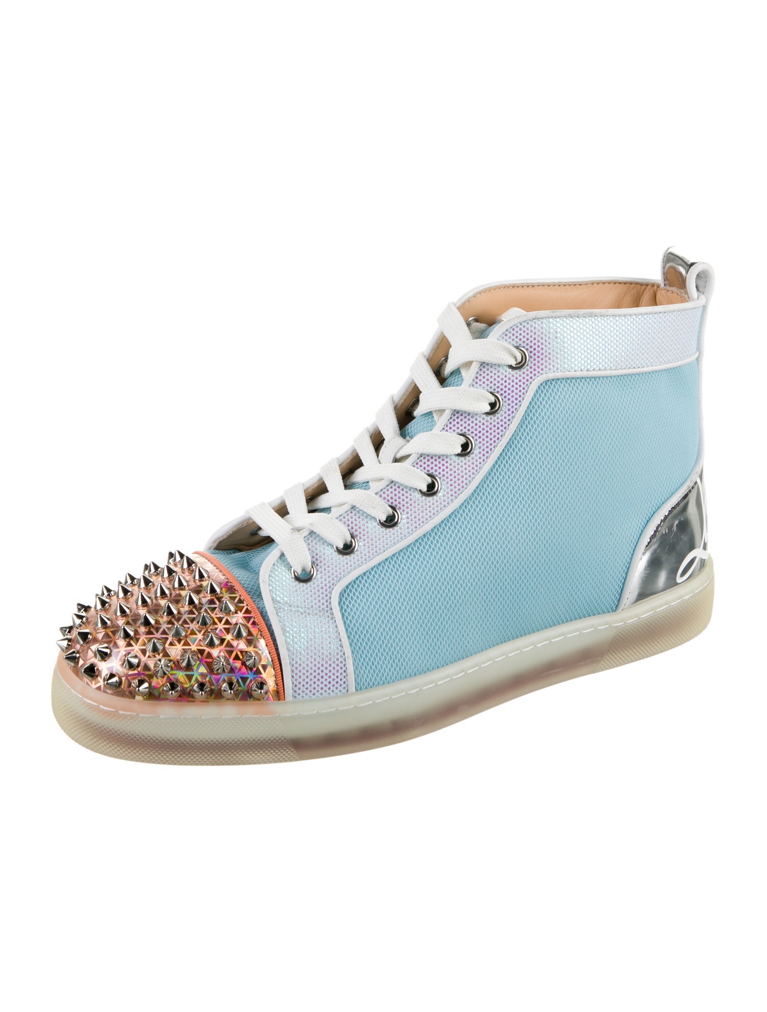 Christian Louboutin Rockstud Accents Printed Sneakers