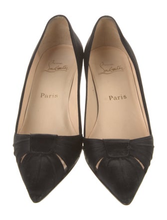 Christian Louboutin Satin Cutout Accent Pumps