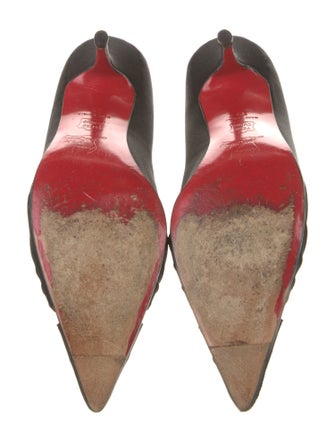 Christian Louboutin Satin Cutout Accent Pumps