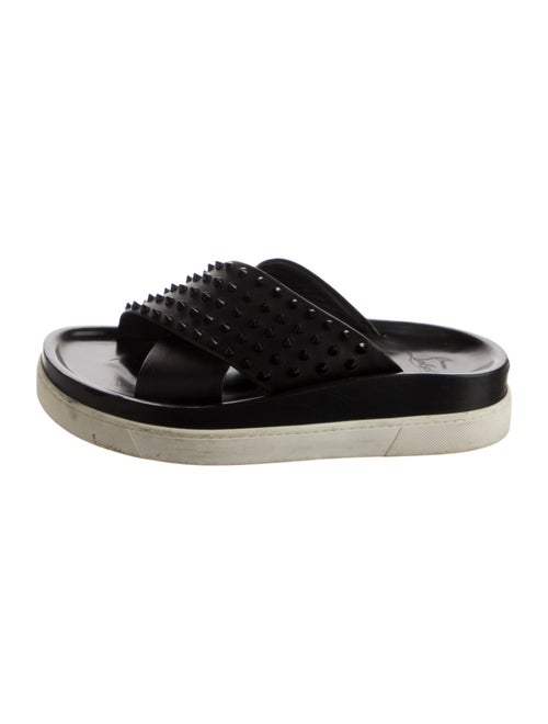 Christian Louboutin Spike Accents Leather Slides