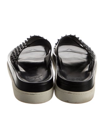 Christian Louboutin Spike Accents Leather Slides