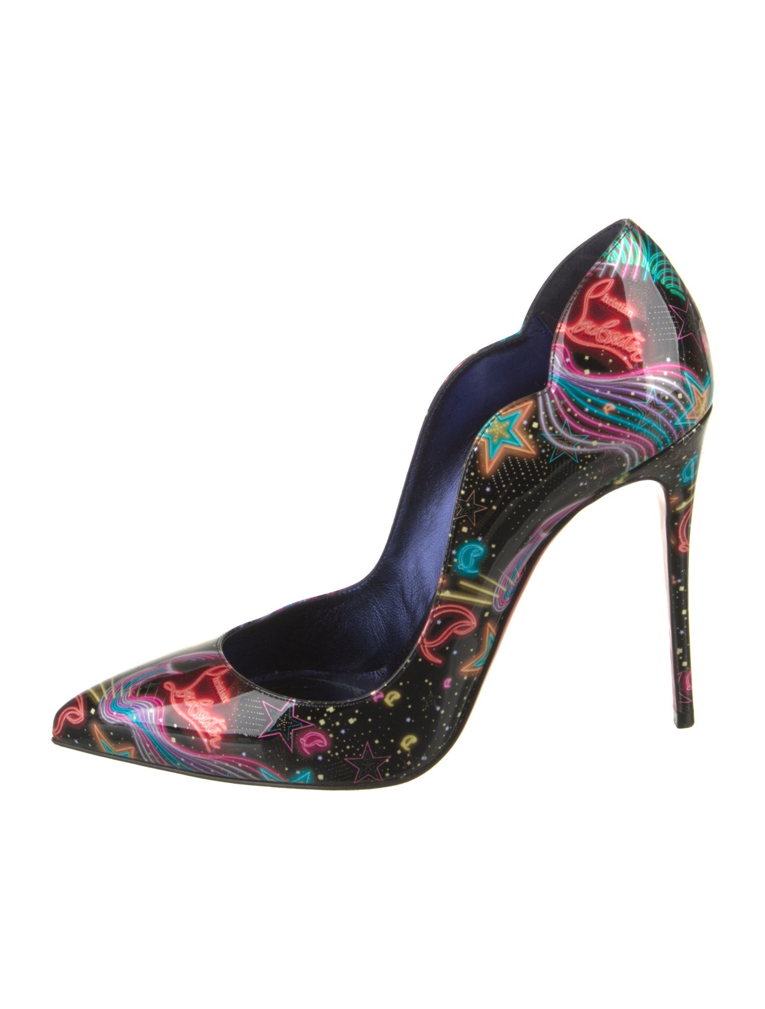 Christian Louboutin Patent Leather Printed Pumps