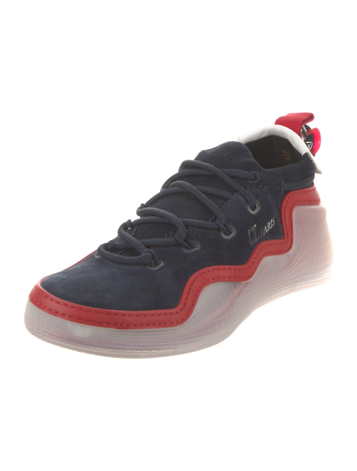 Christian Louboutin Suede Colorblock Pattern Sneakers