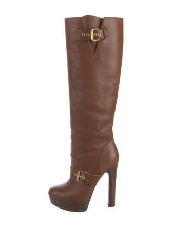 Christian Louboutin Leather Lace-Up Boots