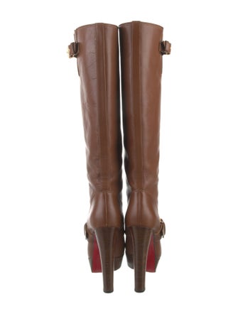 Christian Louboutin Leather Lace-Up Boots