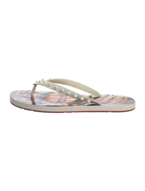 Christian Louboutin Patent Leather Printed Flip Flops