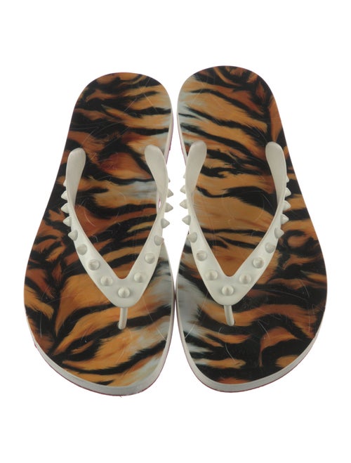 Christian Louboutin Patent Leather Printed Flip Flops