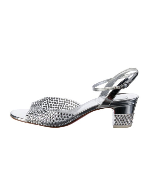 Christian Louboutin PVC Crystal Embellishments Slingback Sandals