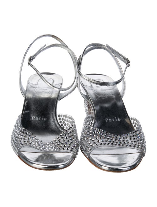 Christian Louboutin PVC Crystal Embellishments Slingback Sandals
