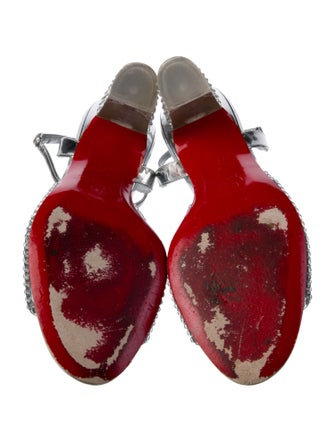 Christian Louboutin PVC Crystal Embellishments Slingback Sandals