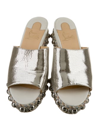 Christian Louboutin Leather Studded Accents Espadrilles