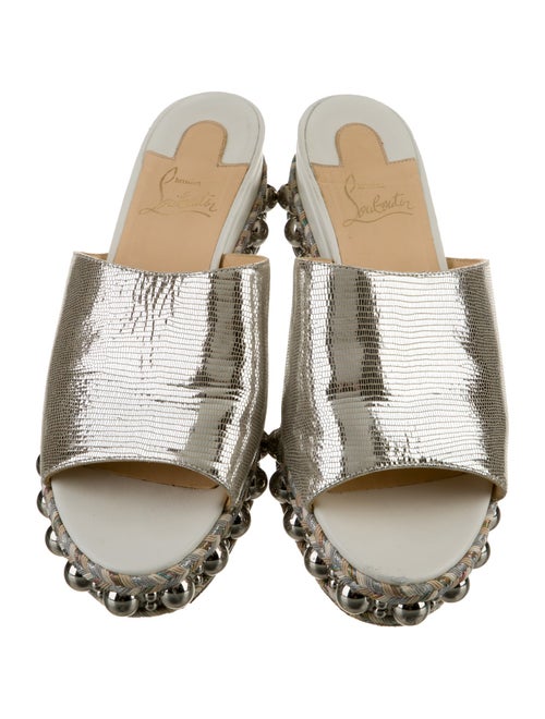 Christian Louboutin Leather Studded Accents Espadrilles