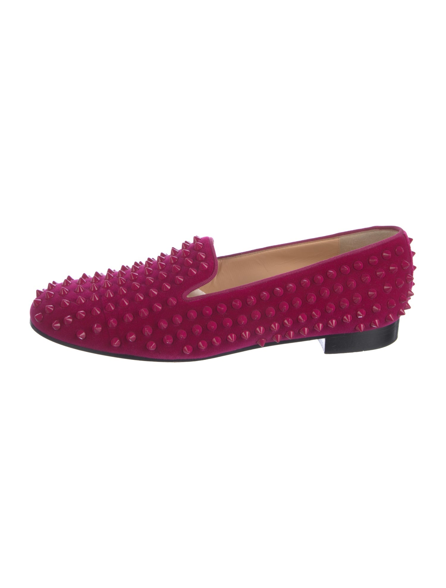 Christian Louboutin Velvet Studded Accents Loafers