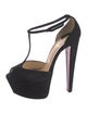 Christian Louboutin Nenecheritza 160 Suede T-Strap Pumps