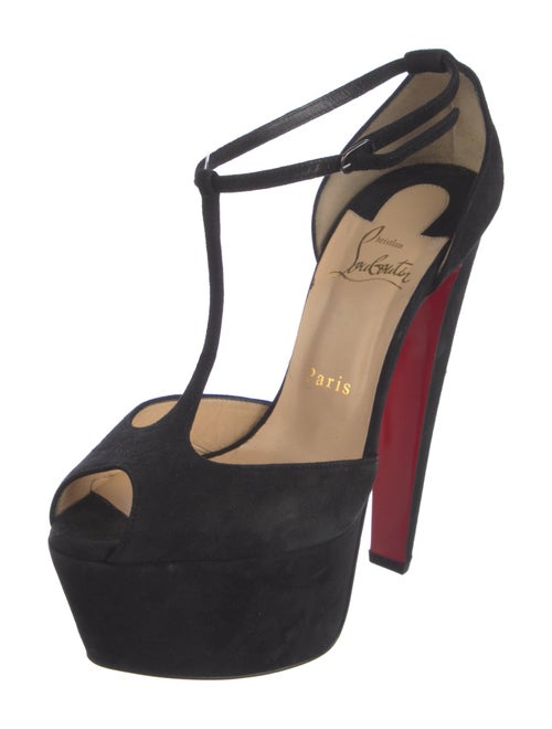 Christian Louboutin Nenecheritza 160 Suede T-Strap Pumps