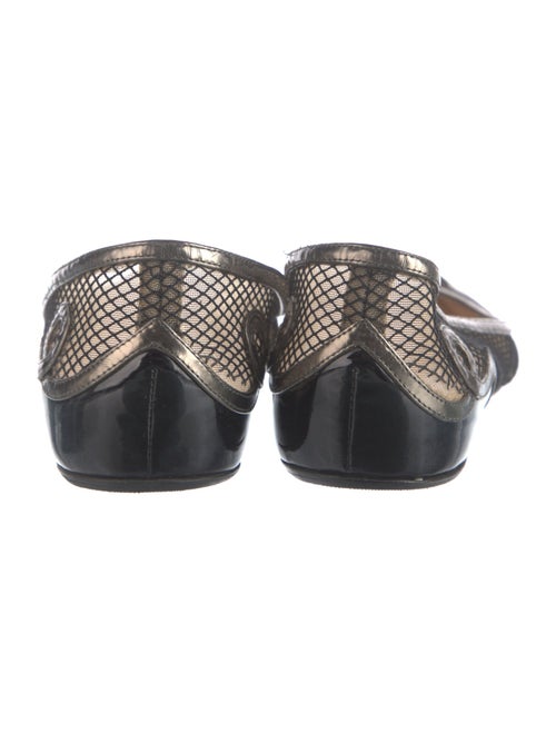 Christian Louboutin Mesh Leather Trim Embellishment Ballet Flats