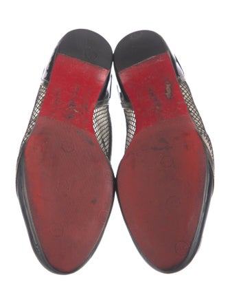 Christian Louboutin Mesh Leather Trim Embellishment Ballet Flats