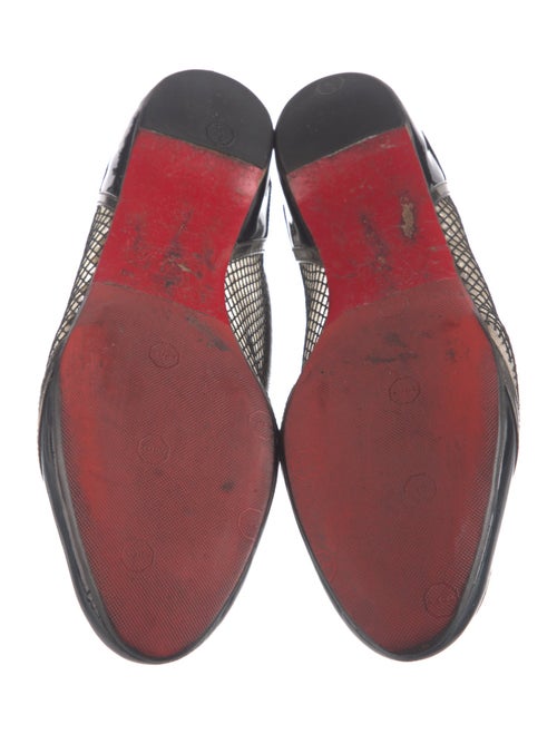 Christian Louboutin Mesh Leather Trim Embellishment Ballet Flats