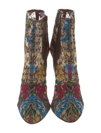 Christian Louboutin Mesh Floral Print Boots