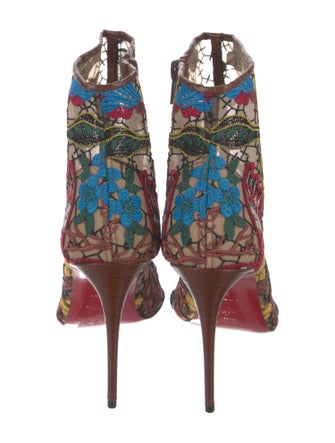 Christian Louboutin Mesh Floral Print Boots