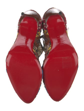 Christian Louboutin Mesh Floral Print Boots